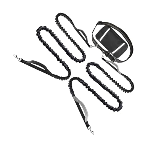 Zuasdvnk Hundetrainingsseil | Haustier-Traktionsseil mit Bauchtasche – verstellbarer, reflektierender Hundegurt für Laufen, Reisen, Joggen, Wandern, Outdoor-Aktivitäten von Zuasdvnk
