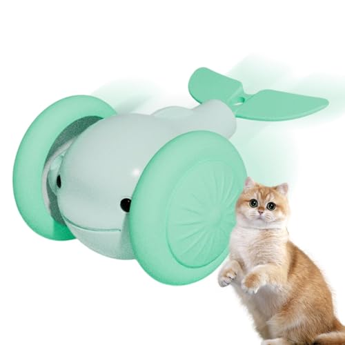 Zuasdvnk Interaktiver Katzenball, automatischer Rollball für Katzen | Little Whale Form Cat Rolling Ball Toy,Automatisches Kätzchen Welpen -Zubehör für Indoorspiel, Outdoor -Spiel, Kätzchentraining von Zuasdvnk