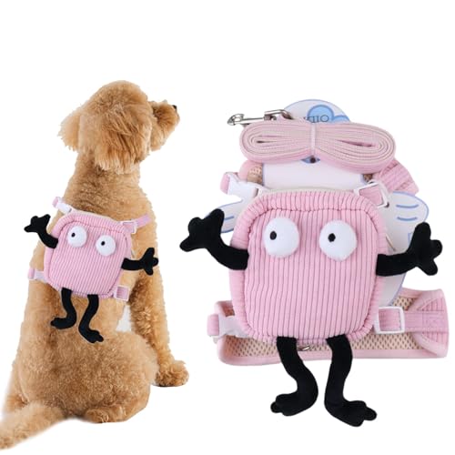 Zuasdvnk Kleines Hunde-Rucksackgeschirr,Hundegeschirr-Rucksack,Tragbares Hundewesten-Taschengeschirr - Welpenwestengeschirr zum Spazierengehen und Training, verstellbares Haustiergeschirr und Rucksack Zuasdvnk Kleines Hunde-Rucksackgeschirr,Hundegeschirr-Rucksack,Tragbares Hundewesten-Taschengeschirr - Welpenwestengeschirr zum Spazierengehen und Training, verstellbares Haustiergeschirr und Rucksack von Zuasdvnk