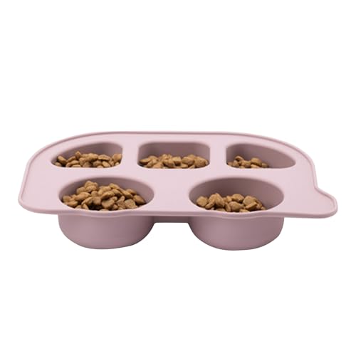 Zuasdvnk Silikonkatze Schüssel, Silikon -Haustierschale - Nonrutsch Silikon-Katzenfutterschale mit Fach,Hundeschüssel Fütterungstafel Geschirr Whisker freundlich für Kätzchen von Zuasdvnk