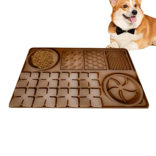 Zuasdvnk Slow Feeder Matte, Leckpads für Hunde, Slow Feeder Futtermatte, Silikon-Trainings-Leckmatte für kleine, mittelgroße und große Hunde, Katzen, Haustiere, Kätzchen Zuasdvnk Slow Feeder Matte, Leckpads für Hunde, Slow Feeder Futtermatte, Silikon-Trainings-Leckmatte für kleine, mittelgroße und große Hunde, Katzen, Haustiere, Kätzchen von Zuasdvnk