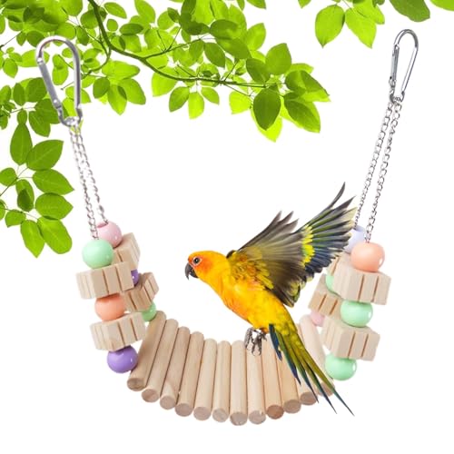 Zuasdvnk Vogelbrücke für Käfig, Papageien-Sitzstange, Schaukelständer, Vogelkäfig-Zubehör mit Metallhaken, Papageienspielzeug für Sittiche, Nymphensittiche, Sittiche, hält Vögel unterhalten Zuasdvnk Vogelbrücke für Käfig, Papageien-Sitzstange, Schaukelständer, Vogelkäfig-Zubehör mit Metallhaken, Papageienspielzeug für Sittiche, Nymphensittiche, Sittiche, hält Vögel unterhalten von Zuasdvnk