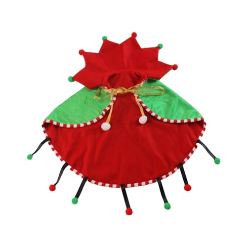 Niedliche Katzenkleidung, Hunde-Weihnachtskostüm, Warmes Weihnachtsbaum Kätzchen Cape, Atmungsaktiver Plüsch Mit Verschiedenen Festlichen Elementen, Wendbares, Für Kleine Bis Mittlere Hunde & Katzen von Zubehors