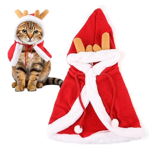 Zubehors Weihnachtsmann-Umhang für Katzen, rotes Weihnachts-Hundekostüm - Weihnachten-Elemente-Haustier-Umhang,Weiches, bequemes Welpen-Umhang-Hundekostüm für Urlaubsfestlichkeiten, Haustier, Hund, von Zubehors