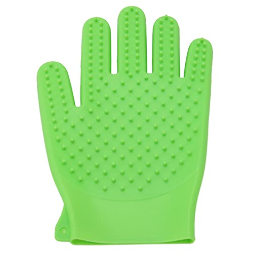 Zudoo Haustier-Pflegehandschuh, Katzenbürsten-Handschuhe, Langlebig, Schnell Schäumendes Silikon-Hakenloch-Design, Doppelseitig, Fördert die Durchblutung Zur Reinigung (Hellgrün) von Zudoo