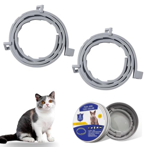 2 Stück Katzenhalsbänder,Sichere,wasserdichte und Einstellbare Katzenhalsbänder,Enthält Natürliche Ätherische Öle,Geeignet für Kätzchen Über 7 Wochen(39 cm) von ZukQvrivelig