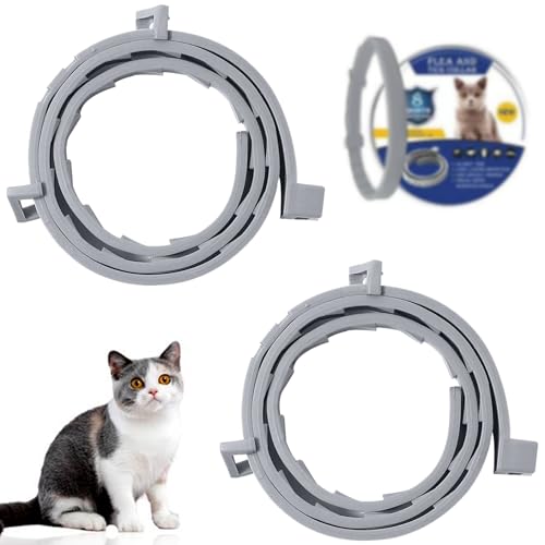 2 Stück Katzenhalsbänder,Sichere,wasserdichte und Einstellbare Katzenhalsbänder,Enthält Natürliche Ätherische Öle,Geeignet für Kätzchen Über 7 Wochen(39 cm) von ZukQvrivelig