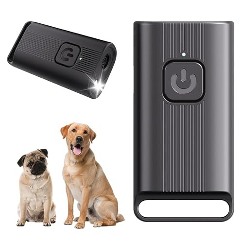 LED Ultrasonic Dog Repeller,Dog Barking Silencer - Ultrasonic,Trainer Gerät 3 in 1 Rechargeable Anti Bellen Stop Rinde Handheld Hunde Trainingsgerät,50FT Long Range,Indoor/Outdoor Use (Schwarz) von ZukQvrivelig