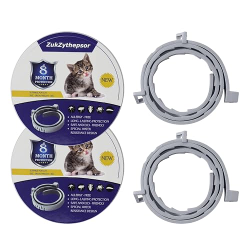 2er-Set Katzenhalsbänder mit Anpassfunktion – Wasserdicht, Hautfreundlich, Für Kätzchen ab 7 Wochen (39 cm Länge) von ZukZythepsor