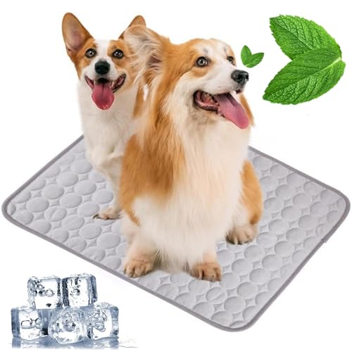 Pfotenfrost Matte für Katzen Hund, 3-Schicht-System Selbstkühlende Kühlmatte Haustier Waschbar, Haustier-Kühlpad für Sommer, Auto, Zuhause & Outdoor (Grau, XXL(150 * 100cm)) von Zumylea