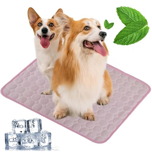 Pfotenfrost Matte für Katzen Hund, 3-Schicht-System Selbstkühlende Kühlmatte Haustier Waschbar, Haustier-Kühlpad für Sommer, Auto, Zuhause & Outdoor (Rosa, S(50 * 40cm)) von Zumylea
