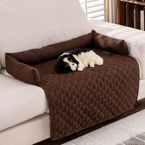 Zumylea Heatrelief Cooling Dog Bed, Self Cool Dog Sofa Mat with Ice Silk Fabric, Durable&Easy to Clean Pet Coolings Mat for Kennel, Bed, Floor, Car, Sofa (Brown, 2XL（35.4 * 53.1in/90 * 135cm）) von Zumylea