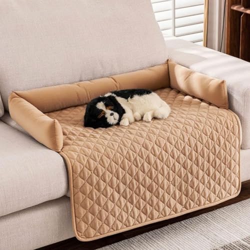 Zumylea Heatrelief Cooling Dog Bed, Self Cool Dog Sofa Mat with Ice Silk Fabric, Durable&Easy to Clean Pet Coolings Mat for Kennel, Bed, Floor, Car, Sofa (Khaki, 2XL（35.4 * 53.1in/90 * 135cm）) von Zumylea