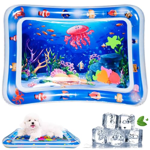 Zumylea Katze Wassermatte, Katzen Spiel Und KüHl Wassermatte, Hunde Spiel Und KüHl Wassermatte, Sommer Aufblasbare Sensorische Wasserspielmatte, Interaktives Spielzeug (C) von Zumylea