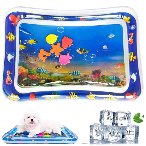 Zumylea Katze Wassermatte, Katzen Spiel Und KüHl Wassermatte, Hunde Spiel Und KüHl Wassermatte, Sommer Aufblasbare Sensorische Wasserspielmatte, Interaktives Spielzeug (F) von Zumylea