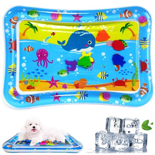 Zumylea Katze Wassermatte, Katzen Spiel Und KüHl Wassermatte, Hunde Spiel Und KüHl Wassermatte, Sommer Aufblasbare Sensorische Wasserspielmatte, Interaktives Spielzeug (I) von Zumylea