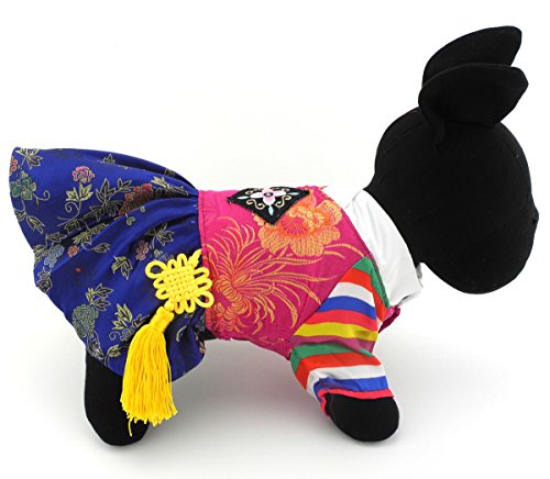 ZUNEA Traditionelles koreanisches Hanbok-Kostüm für kleine Hunde und Katzen, bestickt, Seide, Haustier-Welpenmantel, Jumpsuit, Kleidung, Outfits, Mädchen, Größe S ZUNEA Traditionelles koreanisches Hanbok-Kostüm für kleine Hunde und Katzen, bestickt, Seide, Haustier-Welpenmantel, Jumpsuit, Kleidung, Outfits, Mädchen, Größe S von Zunea