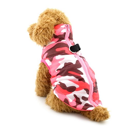 ZUNEA Weiche Weste für kleine Haustiere, Hunde und Katzen, gepolstert, Reißverschluss, Camouflage, Größe M von Zunea