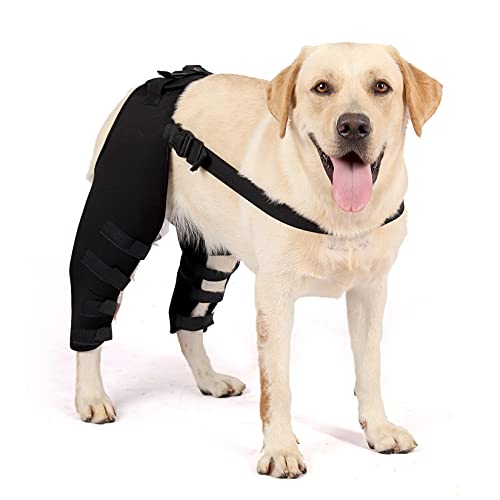 Zunea 1Paar Hunde-Beinbandagen für Hinterbein ACL Rücken Beine Wundschutz Gelenk-Bandage Hunde Kompressions Klammer Zusätzliche Unterstützung bei Verletzungen Verstauchungen, Heilung von Arthritis S von Zunea