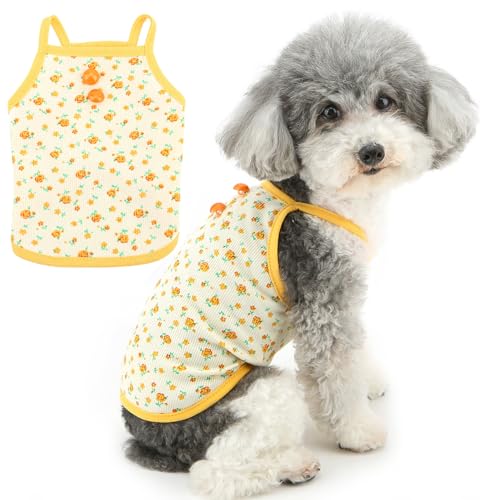 Zunea Camisole Hunde-Shirts für kleine Hunde und Mädchen, niedliches Blumenmuster, Sommer-T-Shirt, weich, atmungsaktiv, ärmellos, Welpenkleidung, Basic-Weste, Haustierspielzeug, Pudel, Chihuahua, Zunea Camisole Hunde-Shirts für kleine Hunde und Mädchen, niedliches Blumenmuster, Sommer-T-Shirt, weich, atmungsaktiv, ärmellos, Welpenkleidung, Basic-Weste, Haustierspielzeug, Pudel, Chihuahua, von Zunea