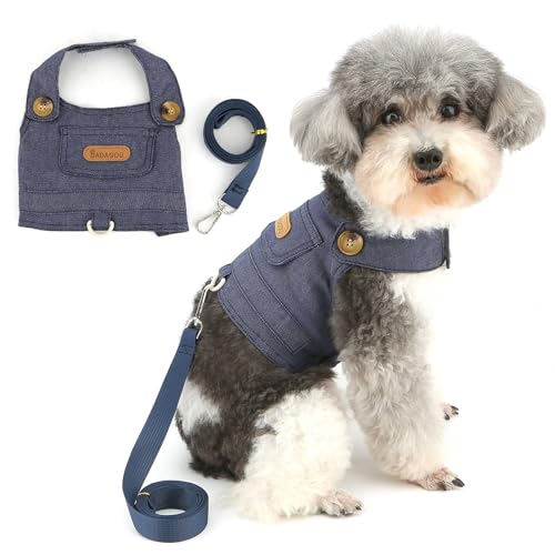 Zunea Denim-Hundegeschirr, für extra kleine und kleine Hunde, kein Ziehen, Welpengeschirr und Leine, Set aus weichem Katzengeschirr für Katzen, Chihuahua, Yorkie, Hundegeschirr, für Spaziergänge Zunea Denim-Hundegeschirr, für extra kleine und kleine Hunde, kein Ziehen, Welpengeschirr und Leine, Set aus weichem Katzengeschirr für Katzen, Chihuahua, Yorkie, Hundegeschirr, für Spaziergänge von Zunea