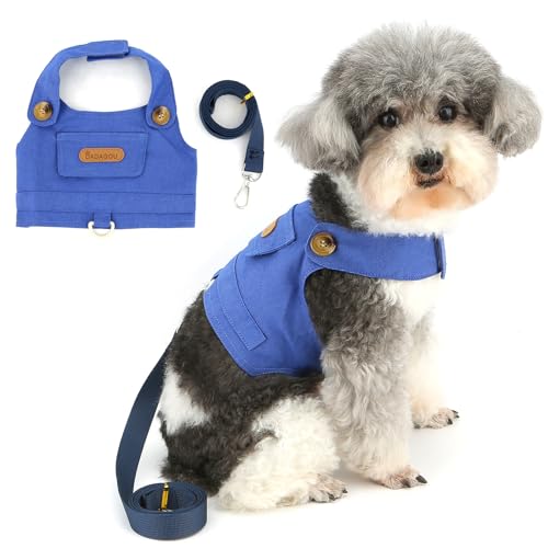 Zunea Denim-Hundegeschirr, für extra kleine und kleine Hunde, kein Ziehen, Welpengeschirr und Leine, Set aus weichem Katzengeschirr für Katzen, Chihuahua, Yorkie, Hundegeschirr, für Spaziergänge Zunea Denim-Hundegeschirr, für extra kleine und kleine Hunde, kein Ziehen, Welpengeschirr und Leine, Set aus weichem Katzengeschirr für Katzen, Chihuahua, Yorkie, Hundegeschirr, für Spaziergänge von Zunea
