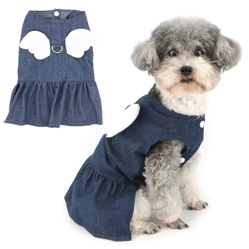 Zunea Denim-Hundegeschirr für kleine Hunde, Sommerkleid, Winkelflügel, Welpenkleid mit Leinenring, weich, ärmellos, Prinzessinnen-Weste, Rock, für weibliche Haustiere, Sommerkleid, Chihuahua Zunea Denim-Hundegeschirr für kleine Hunde, Sommerkleid, Winkelflügel, Welpenkleid mit Leinenring, weich, ärmellos, Prinzessinnen-Weste, Rock, für weibliche Haustiere, Sommerkleid, Chihuahua von Zunea