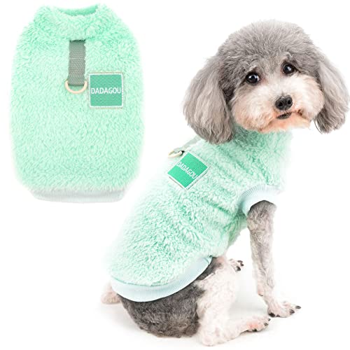 Zunea Fleece Winterjacke für Kleine Hunde Warme Wintermäntel Pullover Sweater Weich Fuzzy Welpen Kleidung mit D-Ring für Geschirr Leine Kaltes Wetter Haustier Bekleidung für Chihuahua Katzen Grün L von Zunea