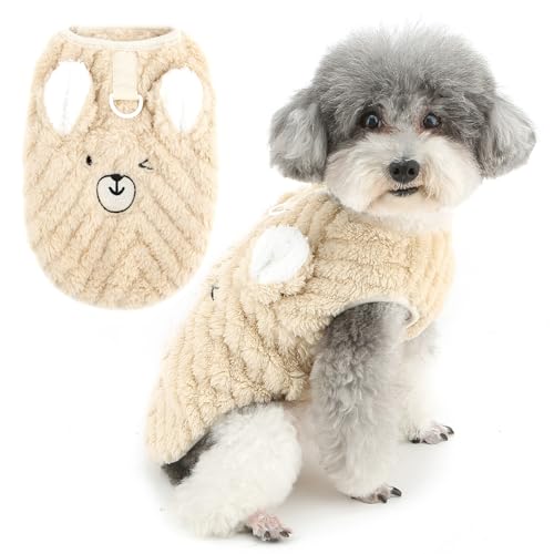 Zunea Fleece-Winterweste mit Ring für die Leine für kleine Hunde, weich, warm, Welpenpullover, Mantel, niedliches Muster, Jacke, Kleidung, kaltes Wetter, Haustierbekleidung für Chihuahua, Yorkie Zunea Fleece-Winterweste mit Ring für die Leine für kleine Hunde, weich, warm, Welpenpullover, Mantel, niedliches Muster, Jacke, Kleidung, kaltes Wetter, Haustierbekleidung für Chihuahua, Yorkie von Zunea
