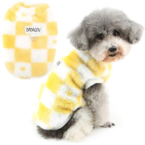 Zunea Fuzzy Hundepullover für kleine Hunde, warmer Fleecepullover für den Winter, Welpenkleidung mit D-Ring, kariert, weiche Weste, Jacke, Mantel, kaltes Wetter, Größe XS/S, Haustierbekleidung, Zunea Fuzzy Hundepullover für kleine Hunde, warmer Fleecepullover für den Winter, Welpenkleidung mit D-Ring, kariert, weiche Weste, Jacke, Mantel, kaltes Wetter, Größe XS/S, Haustierbekleidung, von Zunea