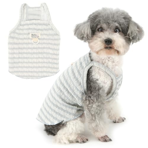 Zunea Gestreiftes Camisole für extra kleine und kleine Hunde, Sommer-Welpenkleidung, Tank-Top, Basic-T-Shirt, weich, atmungsaktiv, ärmellos, Pullover, Chihuahua, Haustierbekleidung, Blau, Größe XL Zunea Gestreiftes Camisole für extra kleine und kleine Hunde, Sommer-Welpenkleidung, Tank-Top, Basic-T-Shirt, weich, atmungsaktiv, ärmellos, Pullover, Chihuahua, Haustierbekleidung, Blau, Größe XL von Zunea