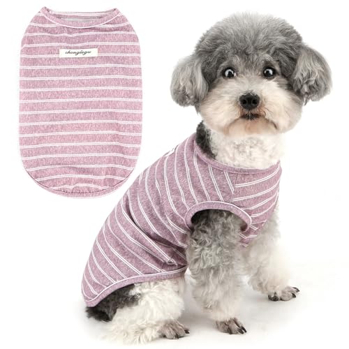 Zunea Gestreiftes Hunde-Shirt für kleine Hunde, Größe XS/S, Haustierkleidung, Sommerweste, T-Shirt, weich, atmungsaktiv, ärmellos, Tanktop, leichter Pullover, T-Shirt für Chihuahua, Doggie Yorkie Zunea Gestreiftes Hunde-Shirt für kleine Hunde, Größe XS/S, Haustierkleidung, Sommerweste, T-Shirt, weich, atmungsaktiv, ärmellos, Tanktop, leichter Pullover, T-Shirt für Chihuahua, Doggie Yorkie von Zunea