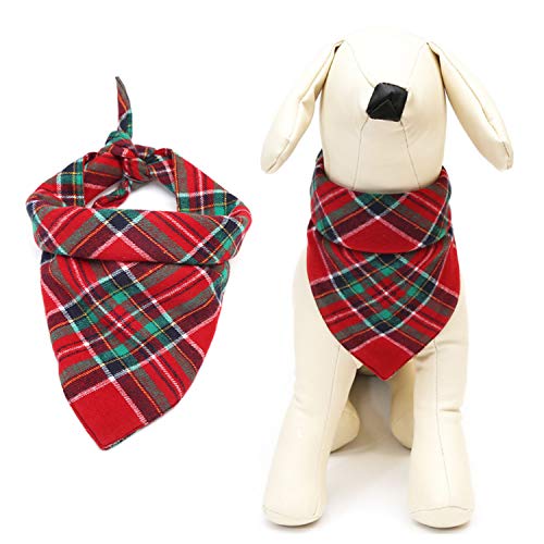Zunea Halstuch für Hunde, mit Weihnachtsmotiv, Baumwolle, dreieckig, für kleine und mittelgroße Hunde von Zunea