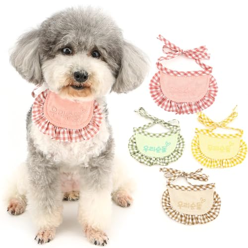Zunea 4PCS Hunde Halstücher für Kleine Hunde Sommer Kopftücher Kariert Weich Niedlich Bestickt Verstellbar Waschbar Haustier Hunde Katzen Halstuch Chihuahua Halstuch Zubehör Geschenk L Zunea 4PCS Hunde Halstücher für Kleine Hunde Sommer Kopftücher Kariert Weich Niedlich Bestickt Verstellbar Waschbar Haustier Hunde Katzen Halstuch Chihuahua Halstuch Zubehör Geschenk L von Zunea