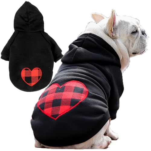 Zunea Hunde-Kapuzenpullover für mittelgroße und große Hunde, weicher Pullover, Frenchie-Kapuzenpullover, Basicjacke, Mantel, Herbst, Winter, kaltes Wetter, Haustier-Kapuzenbekleidung für Labrador, von Zunea