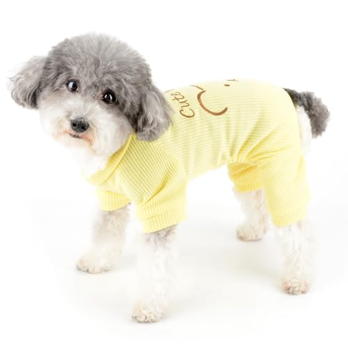 Zunea Hunde-Pyjama für kleine Hunde, weich, warm, Pyjama, Overall, Welpenkleidung mit Beinen, Frühling, Herbst, Overall, Winter, Innen-Pjs, Schlafkleidung, Pullover, Haustier, Mädchen, Jungen, von Zunea