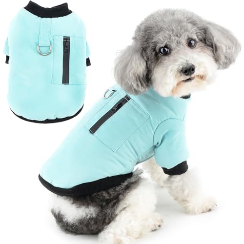 Zunea Hunde Wintermäntel für Kleine Hunde Weich Warm Fleece Gefüttert Welpenkleidung mit Leinenring Kaltes Wetter Haustier Kleidung Winddichter Mantel Winterjacken für Chihuahua Blau M Zunea Hunde Wintermäntel für Kleine Hunde Weich Warm Fleece Gefüttert Welpenkleidung mit Leinenring Kaltes Wetter Haustier Kleidung Winddichter Mantel Winterjacken für Chihuahua Blau M von Zunea