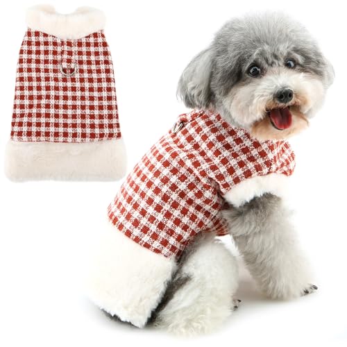 Zunea Hunde-Wintermantel für kleine Hunde, mit warmem Fleece gefüttert, mit Leine, winddicht, für kaltes Wetter, Weihnachten, weiche Weste, Pullover, Jacke für Chihuahua, Yorkie, Rot, Größe S Zunea Hunde-Wintermantel für kleine Hunde, mit warmem Fleece gefüttert, mit Leine, winddicht, für kaltes Wetter, Weihnachten, weiche Weste, Pullover, Jacke für Chihuahua, Yorkie, Rot, Größe S von Zunea