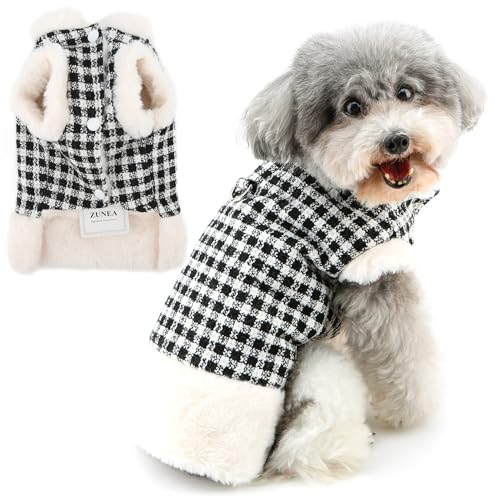 Zunea Hunde-Wintermantel für kleine Hunde, mit warmem Fleece gefüttert, mit Leinen-Ring, winddicht, für kaltes Wetter, weiche Weste, Pulloverjacke für Chihuahua, Yorkie, Schwarz, Größe M Zunea Hunde-Wintermantel für kleine Hunde, mit warmem Fleece gefüttert, mit Leinen-Ring, winddicht, für kaltes Wetter, weiche Weste, Pulloverjacke für Chihuahua, Yorkie, Schwarz, Größe M von Zunea