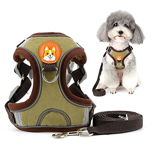 Zunea Hundegeschirr mit Leine für Kleine Hunde Verstellbar Reflektierend Welpen Brustgeschirr Weiches Wildleder Weste Geschirr Ausbruchsicher Katzengeschirr für Haustiere Chihuahua Yorkshire Braun XL Zunea Hundegeschirr mit Leine für Kleine Hunde Verstellbar Reflektierend Welpen Brustgeschirr Weiches Wildleder Weste Geschirr Ausbruchsicher Katzengeschirr für Haustiere Chihuahua Yorkshire Braun XL von Zunea