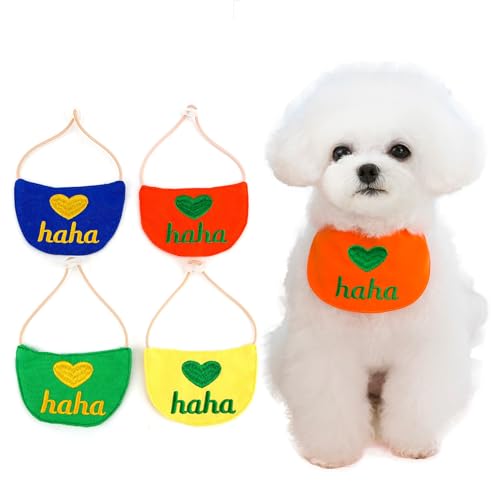 Zunea Hundehalstücher für kleine Hunde und Katzen, mit Liebesmuster, waschbar, verstellbarer Kordelzug, Sabbertuch, Schal, Fütter-Lätzchen, niedliches Haustier-Sabberbandana, Chihuahua-Zubehör, Größe Zunea Hundehalstücher für kleine Hunde und Katzen, mit Liebesmuster, waschbar, verstellbarer Kordelzug, Sabbertuch, Schal, Fütter-Lätzchen, niedliches Haustier-Sabberbandana, Chihuahua-Zubehör, Größe von Zunea