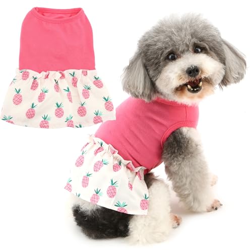Zunea Hundekleid für kleine Hunde, Mädchen, Ananas-Muster, Sommer-Welpenkleid, Prinzessinnenkleid, weiche Weste, Hunderock, atmungsaktiv, für Chihuahua, Yorkie, Rosa, XS Zunea Hundekleid für kleine Hunde, Mädchen, Ananas-Muster, Sommer-Welpenkleid, Prinzessinnenkleid, weiche Weste, Hunderock, atmungsaktiv, für Chihuahua, Yorkie, Rosa, XS von Zunea