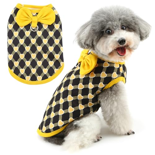 Zunea Hundepullover, Sweatshirts für kleine Hunde, Welpen, Weste, Jacken mit D-Ring, kariert, für kaltes Wetter, Pullover mit Schleife, für Winter, Herbst, Haustier, Mädchen, Jungen, Bekleidung für Zunea Hundepullover, Sweatshirts für kleine Hunde, Welpen, Weste, Jacken mit D-Ring, kariert, für kaltes Wetter, Pullover mit Schleife, für Winter, Herbst, Haustier, Mädchen, Jungen, Bekleidung für von Zunea