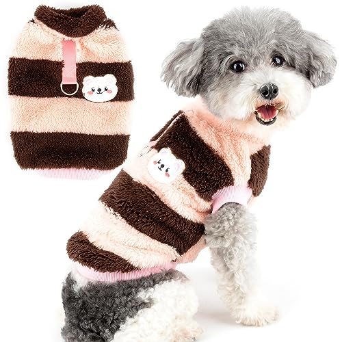 Zunea Hundepullover für Kleine Hunde Katze Fuzzy Sherpa Fleece Hundemäntel Gestreift Winterjacke Mantel mit D-Ring Weich Warm Pullover Weste Welpenkleidung Kaltes Wetter Haustier Chihuahua Wein M Zunea Hundepullover für Kleine Hunde Katze Fuzzy Sherpa Fleece Hundemäntel Gestreift Winterjacke Mantel mit D-Ring Weich Warm Pullover Weste Welpenkleidung Kaltes Wetter Haustier Chihuahua Wein M von Zunea