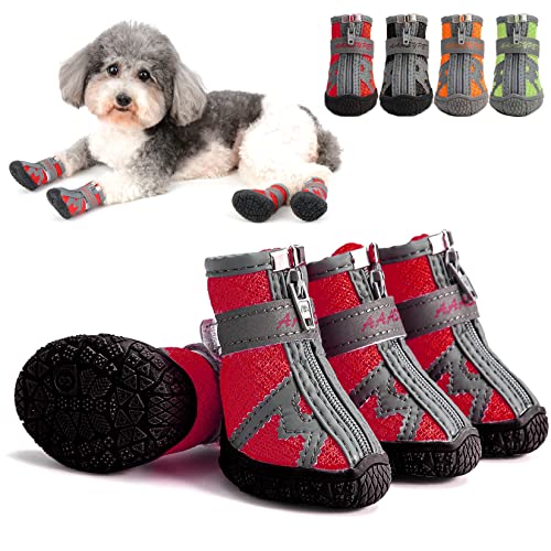 Zunea Hundeschuhe für Kleine Hunde Atmungsaktiv Netzstoff Pfotenschutz Reißverschluss rutschfest Verstellbar Reflektierend Außenbereich Stiefel mit Robuster Sohle für Haustier Chihuahua Rot 3# Zunea Hundeschuhe für Kleine Hunde Atmungsaktiv Netzstoff Pfotenschutz Reißverschluss rutschfest Verstellbar Reflektierend Außenbereich Stiefel mit Robuster Sohle für Haustier Chihuahua Rot 3# von Zunea