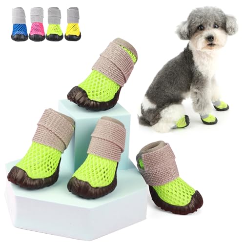 Zunea Hundeschuhe für kleine Hunde, atmungsaktives Netzgewebe, Sommer-Welpenstiefel für heißen Bürgersteig, rutschfeste Gummisohle, verstellbare Pfotenschutz, heißes Wetter, Haustier-Chihuahua-Stiefel Zunea Hundeschuhe für kleine Hunde, atmungsaktives Netzgewebe, Sommer-Welpenstiefel für heißen Bürgersteig, rutschfeste Gummisohle, verstellbare Pfotenschutz, heißes Wetter, Haustier-Chihuahua-Stiefel von Zunea