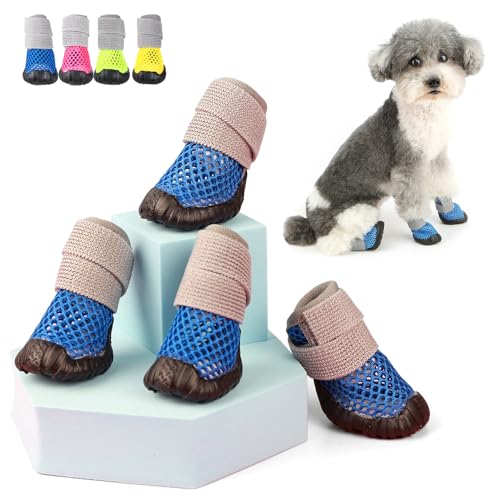 Zunea Hundeschuhe für kleine Hunde, atmungsaktives Netzgewebe, Sommer-Welpenstiefel für heißen Bürgersteig, rutschfeste Gummisohle, verstellbare Pfotenschutz, heißes Wetter, Haustier-Chihuahua-Stiefel Zunea Hundeschuhe für kleine Hunde, atmungsaktives Netzgewebe, Sommer-Welpenstiefel für heißen Bürgersteig, rutschfeste Gummisohle, verstellbare Pfotenschutz, heißes Wetter, Haustier-Chihuahua-Stiefel von Zunea