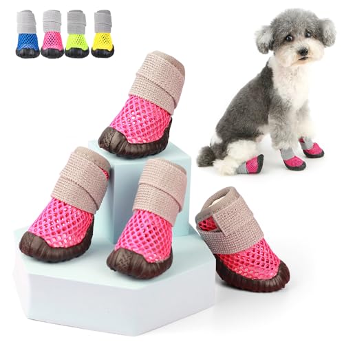 Zunea Hundeschuhe für kleine Hunde, atmungsaktives Netzgewebe, Sommer-Welpenstiefel für heißen Bürgersteig, rutschfeste Gummisohle, verstellbare Pfotenschutz, heißes Wetter, Haustier-Chihuahua-Stiefel Zunea Hundeschuhe für kleine Hunde, atmungsaktives Netzgewebe, Sommer-Welpenstiefel für heißen Bürgersteig, rutschfeste Gummisohle, verstellbare Pfotenschutz, heißes Wetter, Haustier-Chihuahua-Stiefel von Zunea