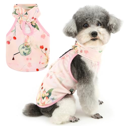 Zunea Hundeweste im chinesischen Stil für kleine Hunde, weibliche XS/S, Welpen, Hundekleidung, Tanktop mit Ring für die Leine, niedliches Haustierkostüm, T-Shirt, weich, leicht, Chihuahua-Outfits Zunea Hundeweste im chinesischen Stil für kleine Hunde, weibliche XS/S, Welpen, Hundekleidung, Tanktop mit Ring für die Leine, niedliches Haustierkostüm, T-Shirt, weich, leicht, Chihuahua-Outfits von Zunea
