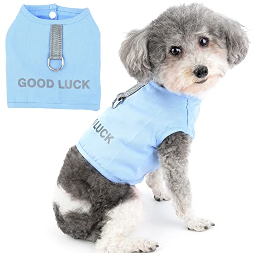 Zunea Hundewestengeschirr für kleine Hunde, Mädchen, Jungen, kein Ziehen, Welpenkleidung mit D-Ring, Glücksmuster, Sommer, Tank-Top, Haustier, Katzengeschirr, Weste für Chihuahua, Yorkie, Blau, Größe Zunea Hundewestengeschirr für kleine Hunde, Mädchen, Jungen, kein Ziehen, Welpenkleidung mit D-Ring, Glücksmuster, Sommer, Tank-Top, Haustier, Katzengeschirr, Weste für Chihuahua, Yorkie, Blau, Größe von Zunea